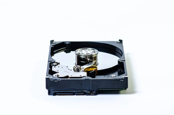 Hard Disk Hdd Diverse Dimensioni Isolato Bianco Vista Dettagliata Dell — Foto Stock