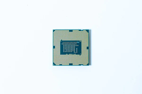 Bilgisayar Işlemcisi Işlemci Merkezi Işlemci Mikroçip Beyaz Arkaplanda Izole Edildi — Stok fotoğraf