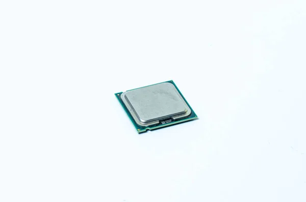 Processore Computer Cpu Unità Elaborazione Centrale Microchip Isolato Sfondo Bianco — Foto Stock