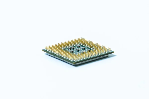 Processore Computer Cpu Unità Elaborazione Centrale Microchip Isolato Sfondo Bianco — Foto Stock
