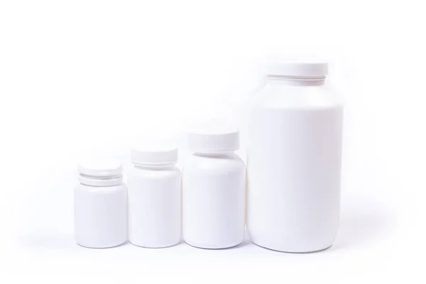 Pílulas Suplemento Com Cuidados Saúde Garrafa Medicina Vista Superior Médica — Fotografia de Stock