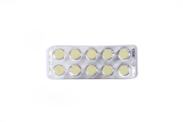 Capsule Pills Blister White Backgroun — Stock Photo, Image