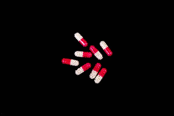 Medicina Píldoras Fondo Frontera Tabletas Cápsulas Coloridas — Foto de Stock