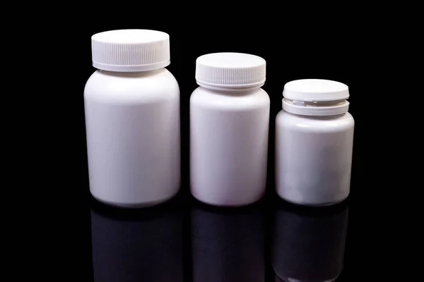 Вид Сверху Макет Бутылки Таблеток Витаминов Черном Фоне Натуральные Органические — стоковое фото