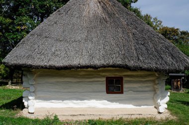 Kiev, Ukrain yakınlarındaki Pirohiv (Pirogovo) köyündeki antik Ukrayna kırsal evi