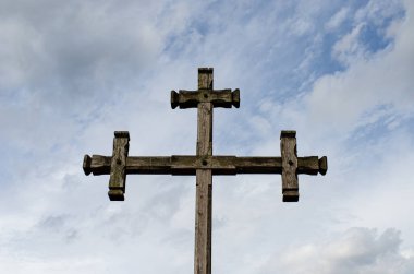 Antik ahşap Aziz Michael Kilisesi Pirogovo parkında ve Ukrain 'in yaşamında