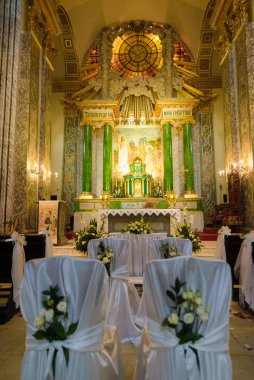 Kyiv, Ukrayna - 24 Ağustos 2021: Aziz Anthony Kilisesi 'nin tutuklu odası ve Kyiv Pechersk Lavra, Kyiv Ukrayna