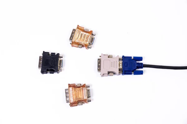 Usb Type Προσαρμογέα Κόμβο Διάφορα Εξαρτήματα Pendrives Hdmi Ethernet Vga — Φωτογραφία Αρχείου