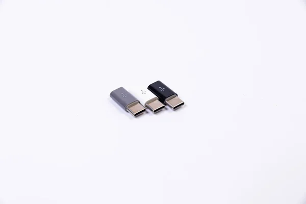 Usb Type Adapter Hub Various Accessories Pendrives Hdmi Ethernet Vga — Stock Photo, Image