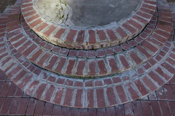 Old Brick Staircase Fallen Leaves Rain — Stock Photo, Image