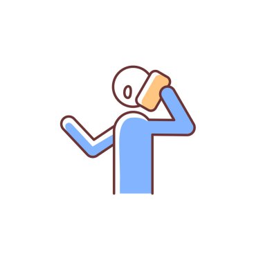 Telefon RGB renk simgesi ile konuş. Telefon ediyorum. Telefon görüşmesi. İnsanlarla iletişim. Telefonla arayan biri var. İzole vektör çizimi. Basit doldurulmuş çizgi çizimi