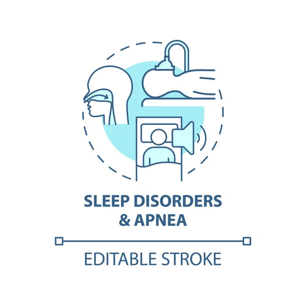 Sleep Disorders Apnea Concept Icon Hypertension Cause Abstract Idea Thin — Stock Vector