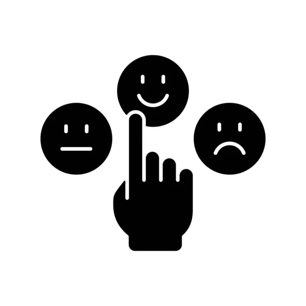 Черный Символ Эмоциональной Зрелости Возможность Контролировать Управлять Эмоциями Уверенность Ответственность — стоковый вектор