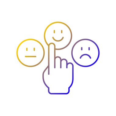 Duygusal olgunluk gradyan doğrusal vektör simgesi. Duyguları kontrol etme ve yönetme yeteneği. Güven ve sorumluluk. İnce çizgi renk sembolü. Modern tarz pictogram. Vektör izole çizimi