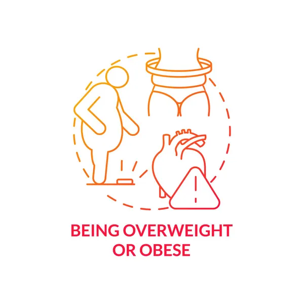 Essere Icona Obesa Sovrappeso Ipertensione Causa Idea Astratta Illustrazione Linee — Vettoriale Stock