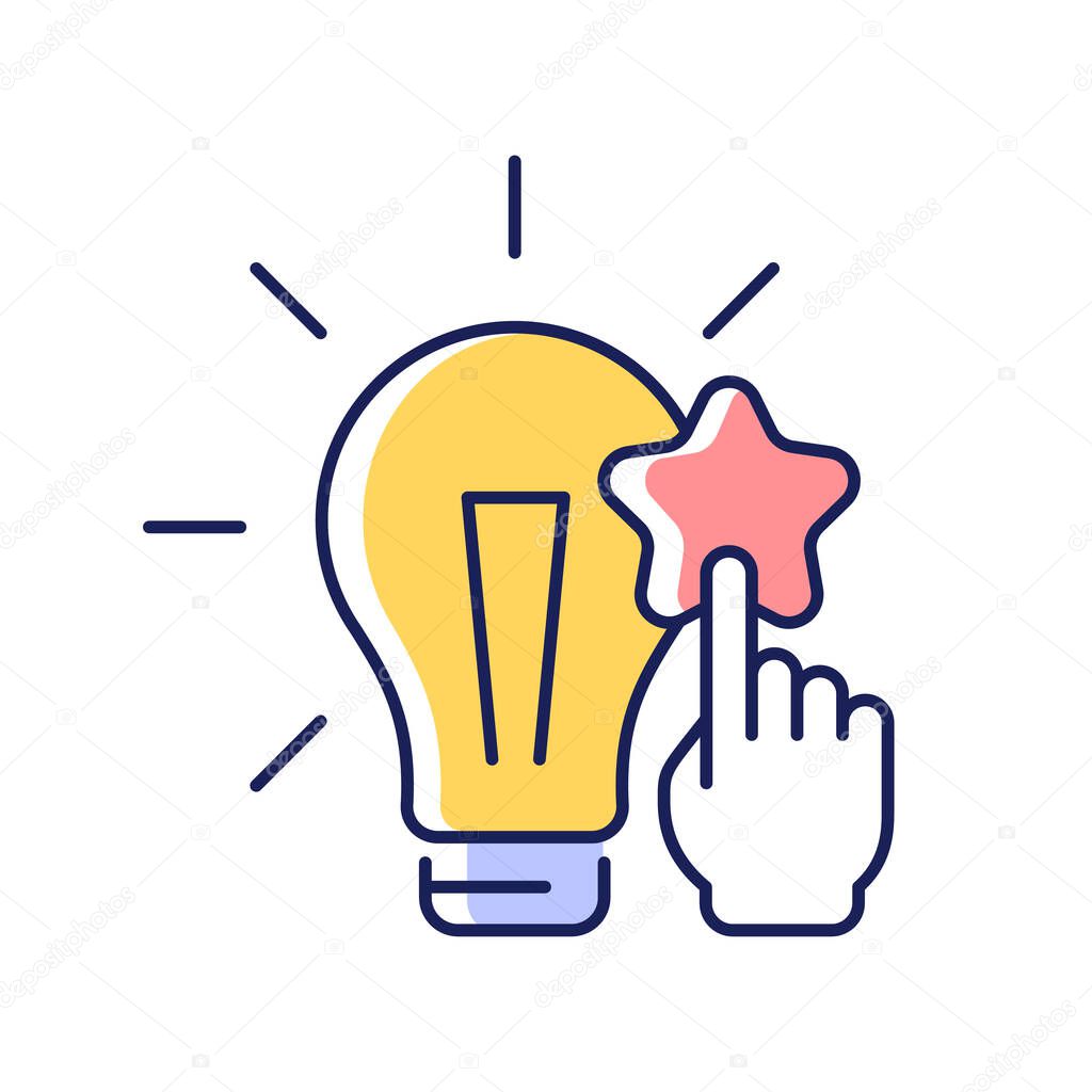 Fact analysis and evaluation RGB color icon. Split complex topic into theses. Critical thinking. Analyse information and data. Isolated vector illustration. Simple filled line drawing