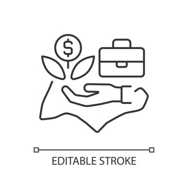 İşletme yanlısı doğrusal simge. İş dostu ülke. Singapur finans sektörü. İnce çizgi özelleştirilebilir illüstrasyon. Contour sembolü. Vektör izole çizim. Düzenlenebilir vuruş