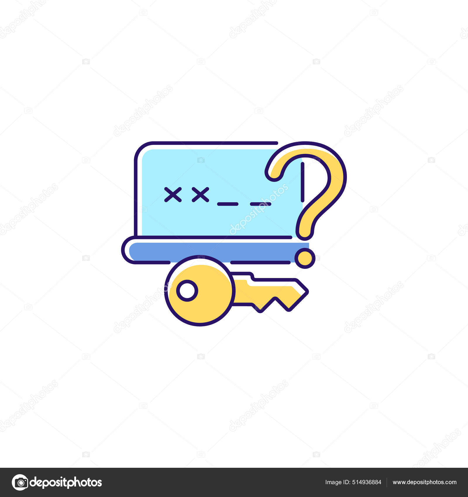 Forgetting Password Rgb Color Icon Account Recovery Reset Login Computer  Stock Vector by ©IMG visuals icons 514936884, image size:1600x1700