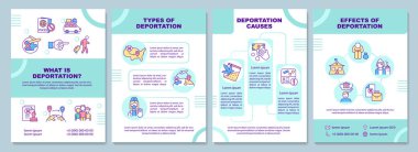 Sınır dışı etme broşürü nedir? Kan grupları ve nedenleri. Broşür, broşür, broşür baskısı, doğrusal simgelerle kaplama tasarımı. Sunum için vektör düzenleri, yıllık raporlar, reklam sayfaları