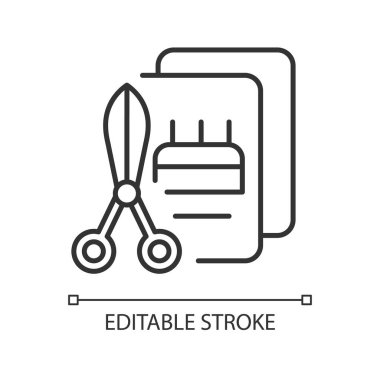 Sanatsal doğrusal simge yeteneği. El işi aletleri. Kendiniz yapın. Çocuk hobisi ve ilgi alanı. İnce çizgi özelleştirilebilir illüstrasyon. Contour sembolü. Vektör izole çizim. Düzenlenebilir vuruş