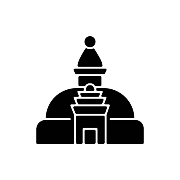 Swayambhu Siyah Kabartma Simgesi Maymun Tapınağı Buda Gözlü Kübik Bir — Stok Vektör