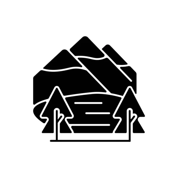 Черный Знак Национального Парка Шей Фоксундо Самое Глубокое Озеро Непале — стоковый вектор