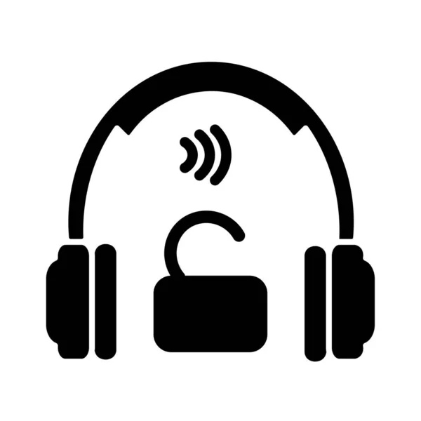 Ανοίξτε Πίσω Ακουστικά Μαύρο Glyph Εικονίδιο Μέσω Ακουστικών Αυτιών Για — Διανυσματικό Αρχείο