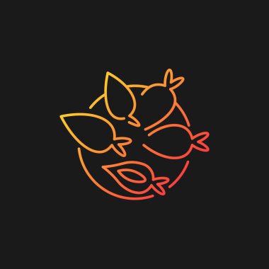 Karanlık tema için Yomari gradyan vektör simgesi. Geleneksel Nepal yemeği. Pekmezli pirinç köftesi. Nepal mutfağı. İnce çizgi renk sembolü. Modern tarz pictogram. Vektör izole çizimi