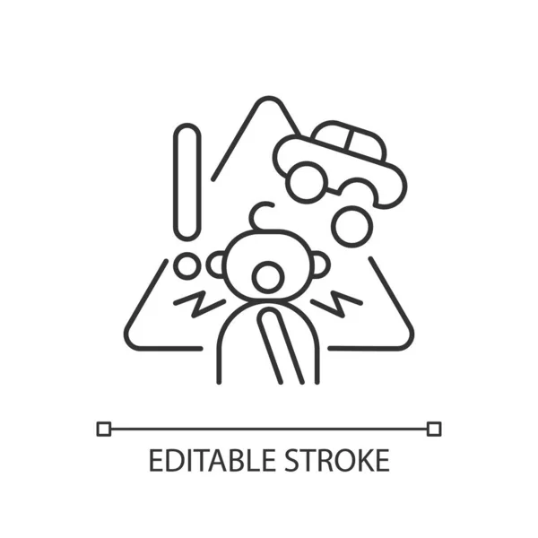 Choking Hazard Toys Linear Icon Child Safety Home Age Restrictions — Stock Vector