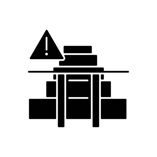 Защитные Ворота Лестницы Чёрный Символ Глифа Безопасность Детей Падение Профилактика — стоковый вектор