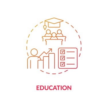 Eğitim konsepti ikonu. Yetişkinler için hiperaktivite tedavisi soyut fikir ince çizgili illüstrasyonda. Üniversite öğrencileri için bir yöntem. Dikkatimi dağıtıyor. Öğretmenlik stratejisi. Vektör izole edilmiş dış çizgi renk çizimi