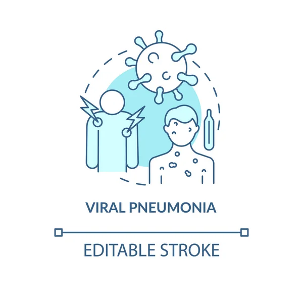 Ikona Konceptu Virové Pneumonie Plicní Zánět Typ Abstraktní Nápad Tenká — Stockový vektor