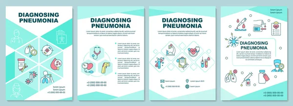 Het Diagnosticeren Van Longontsteking Brochure Template Kenmerkende Procedures Flyer Boekje — Stockvector