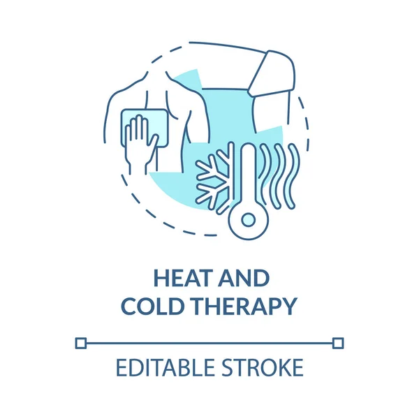Heat Cold Therapy Blue Concept Icon Compress Relieving Back Pain — Stock Vector