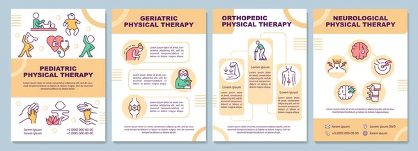 Tipi Terapia Fisiologica Modello Brochure Assistenza Sanitaria Volantino Libretto Stampa — Vettoriale Stock