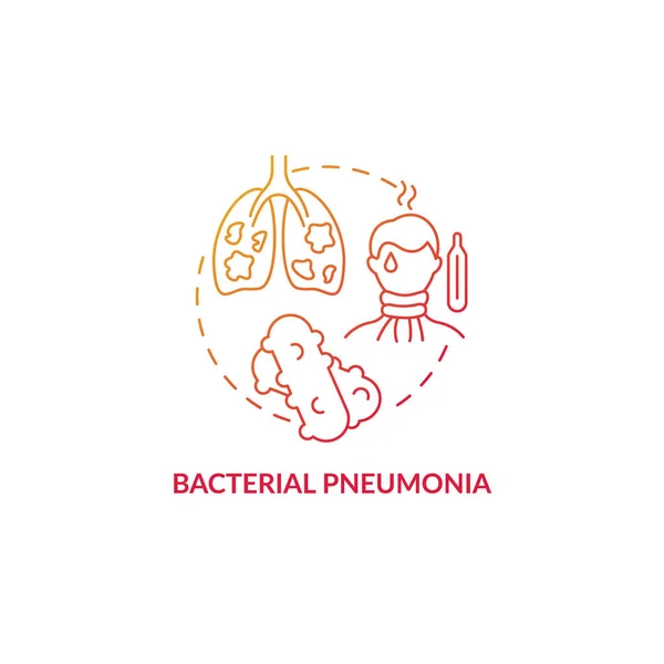 Bacteriële Longontsteking Rood Gradiënt Concept Icoon Pulmonale Ontsteking Type Abstract — Stockvector