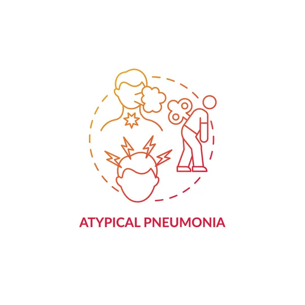 Atypical Pneumonia Red Gradient Concept Icon Pulmonary Inflammation Type Abstract — Stock Vector