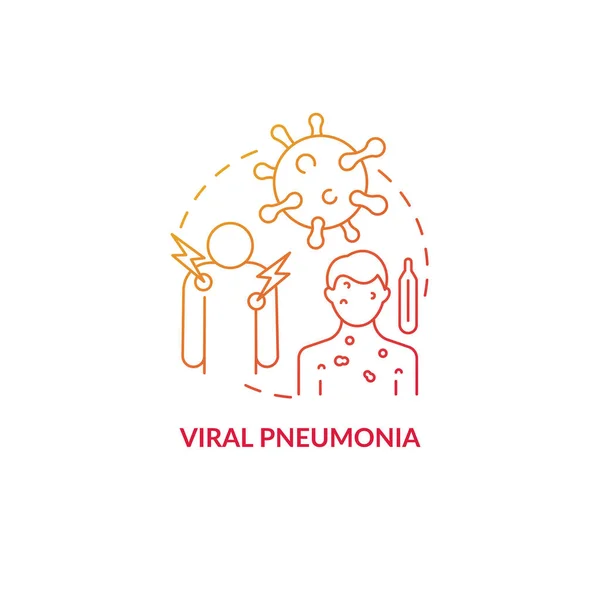 Pneumonia Viral Ícone Conceito Gradiente Vermelho Inflamação Pulmonar Tipo Ideia — Vetor de Stock