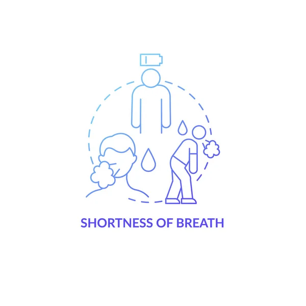 Oddech Niebieski Gradientowy Pojęcie Ikona Zapalenie Płuc Znak Abstrakcyjny Pomysł — Wektor stockowy