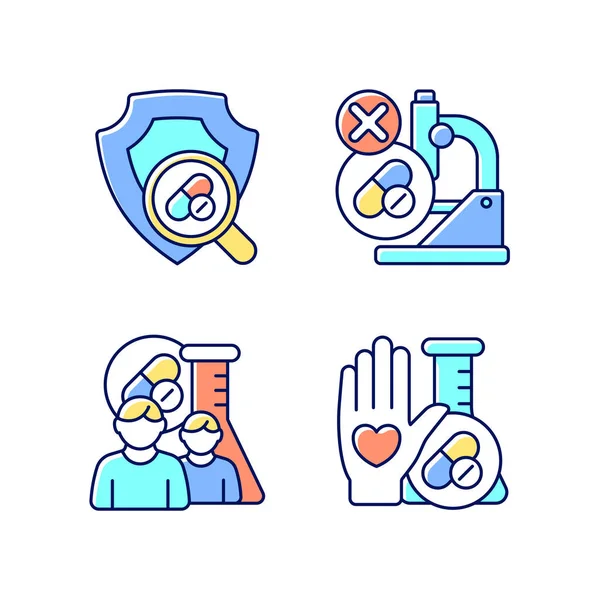 Clinical Research Facility Rgb Color Icons Set Failed Project Mams — Stock Vector