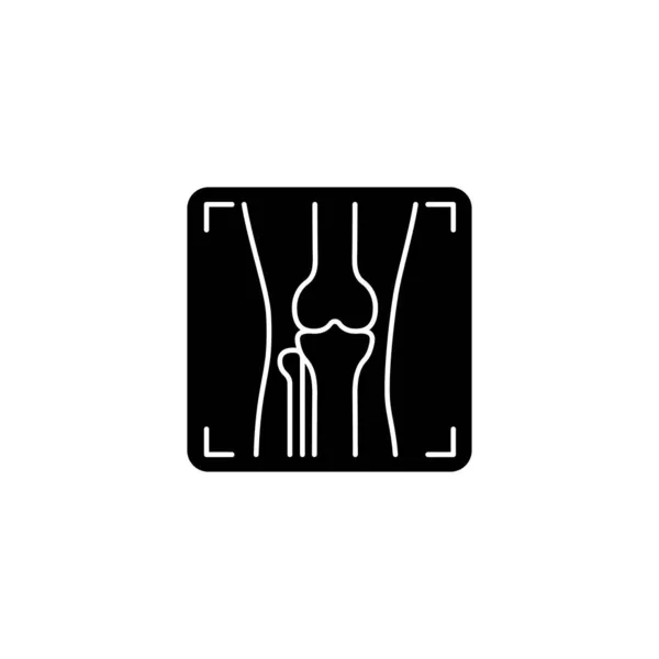 Arthritis Röntgenbild Mit Schwarzem Glyphen Symbol Darstellung Von Gelenkdeformationen Arthrose — Stockvektor