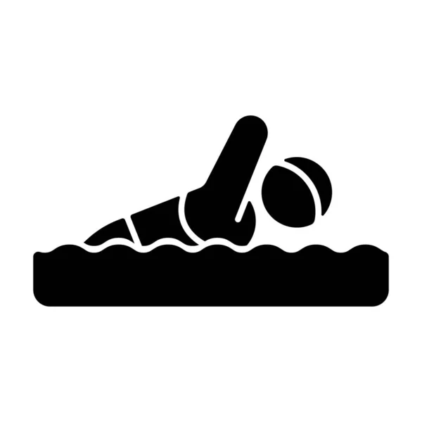 Адаптивная Плавающая Икона Черного Знака Водный Спорт Гонка Бассейнов Разных — стоковый вектор