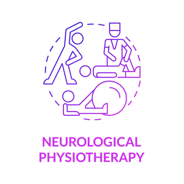 Neuro Musculoskeletal Physiotherapy Gradient Purple Concept Icon Physical Rehabilitation Therapist — Stock Vector