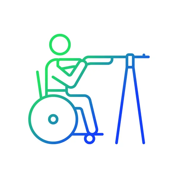 Cadeira Rodas Tiro Gradiente Ícone Vetorial Linear Atingindo Alvos Várias —  Vetores de Stock