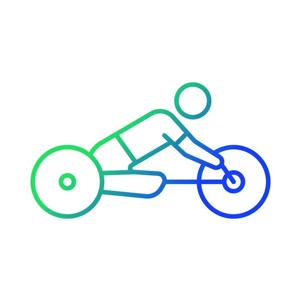 Icône Vectorielle Linéaire Gradient Cyclisme Routier Adaptatif Course Vélo Route — Image vectorielle