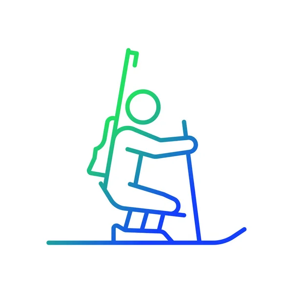 Lineares Vektorsymbol Für Den Biathlongradienten Ski Und Schießkombinationssport Konkurrenzveranstaltung Sportler — Stockvektor