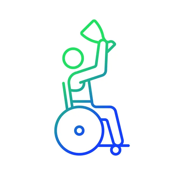 Gewinner Des Wettbewerbs Mit Einem Linearen Vektorsymbol Für Behinderungen Sportler — Stockvektor