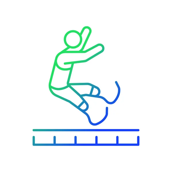Ícone Vetorial Linear Gradiente Salto Longo Saltar Para Desporto Distância — Vetor de Stock