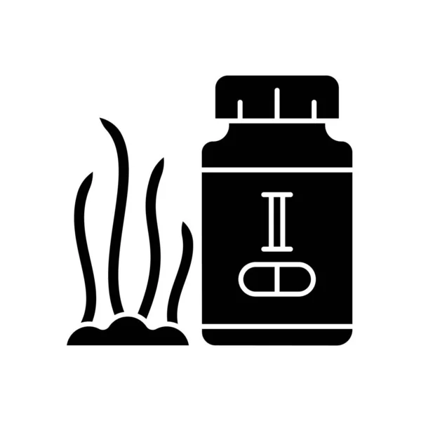Iode Complète Icône Glyphe Noir Prévention Des Carences Iode Médicaments — Image vectorielle