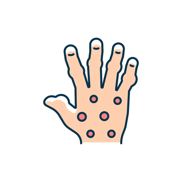 Psoriatische Arthritis Rgb Farbsymbol Schmerzhafte Finger Und Handgelenke Bleibende Knochenschäden — Stockvektor